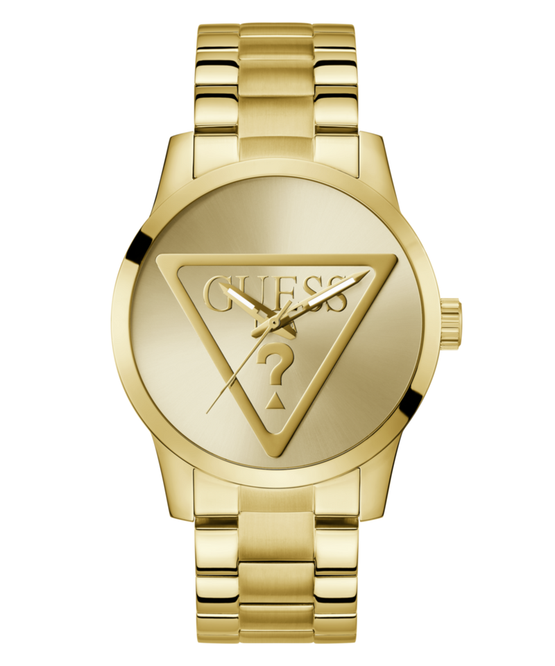 Guess Badge Gold Round Dial Quartz Analog Men Watch Watch Guess