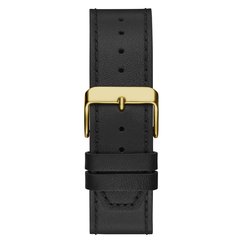 Guess Greyson Leather Black Round Dial Quartz Analog Men Watch Watch Guess