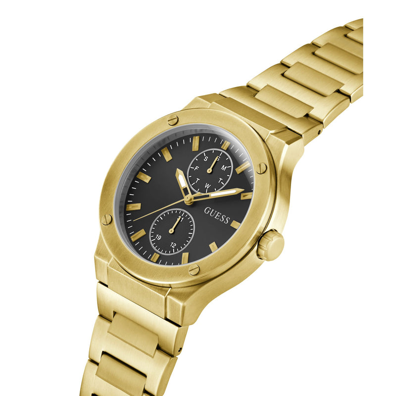 Guess Jet Black Round Dial Quartz Analog Men Watch Watch Guess
