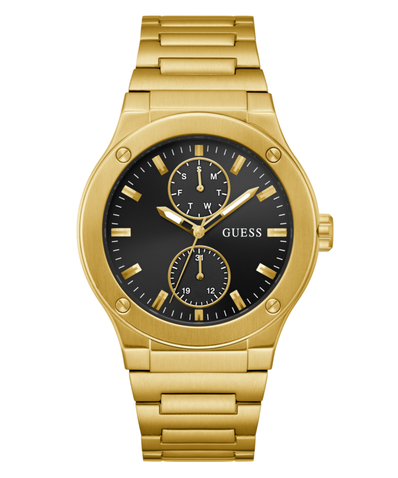Guess Jet Black Round Dial Quartz Analog Men Watch Watch Guess