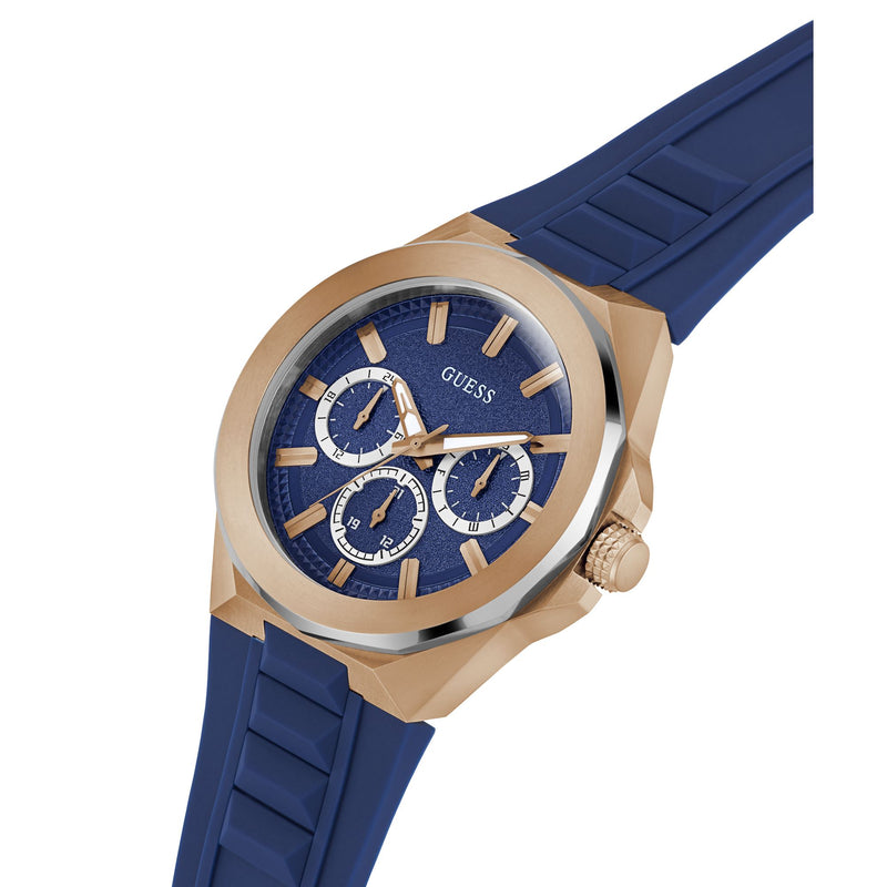 Guess Dashboard Blue Round Dial Quartz Analog Men Watch Watch Guess