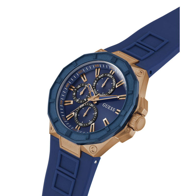 Guess R2 Blue Round Dial Quartz Analog Men Watch Watch Guess