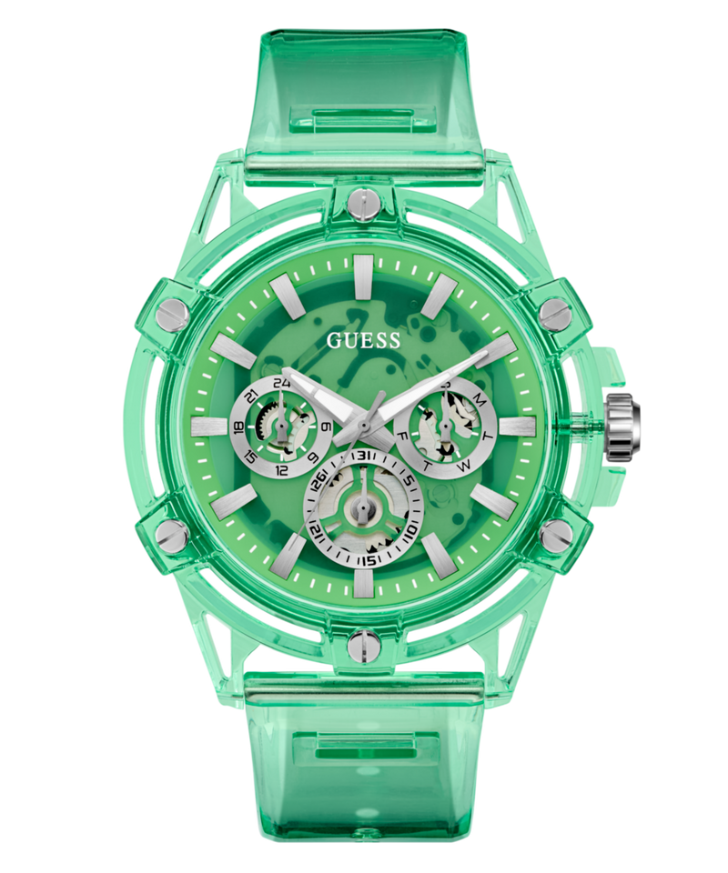 Guess Gt King Green Round Dial Analog Men's Quartz Watch Watch Guess