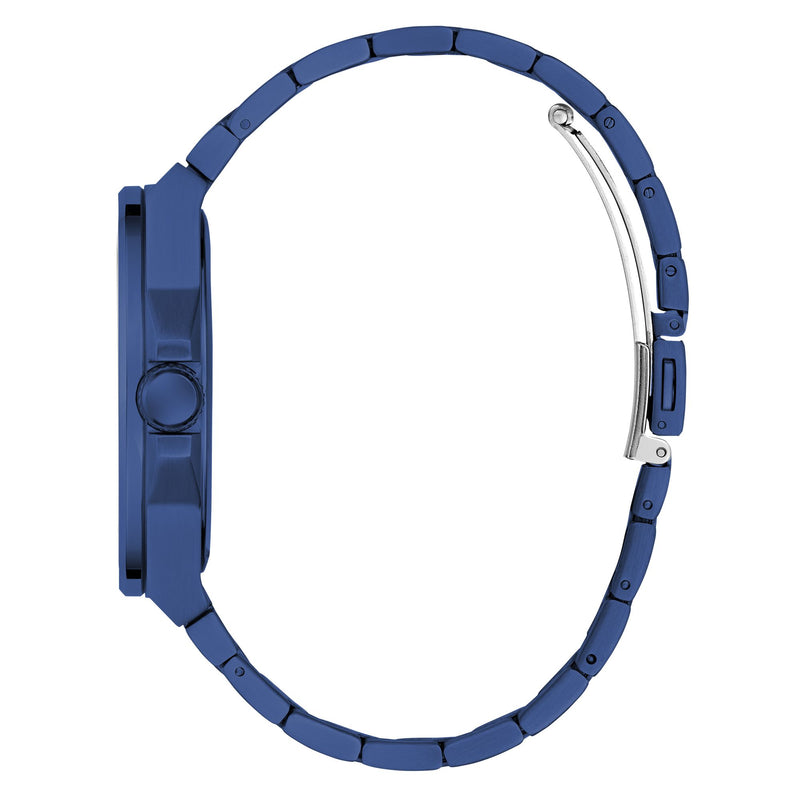 Guess Vinyl Blue Round Dial Quartz Analog Men Watch Watch Guess