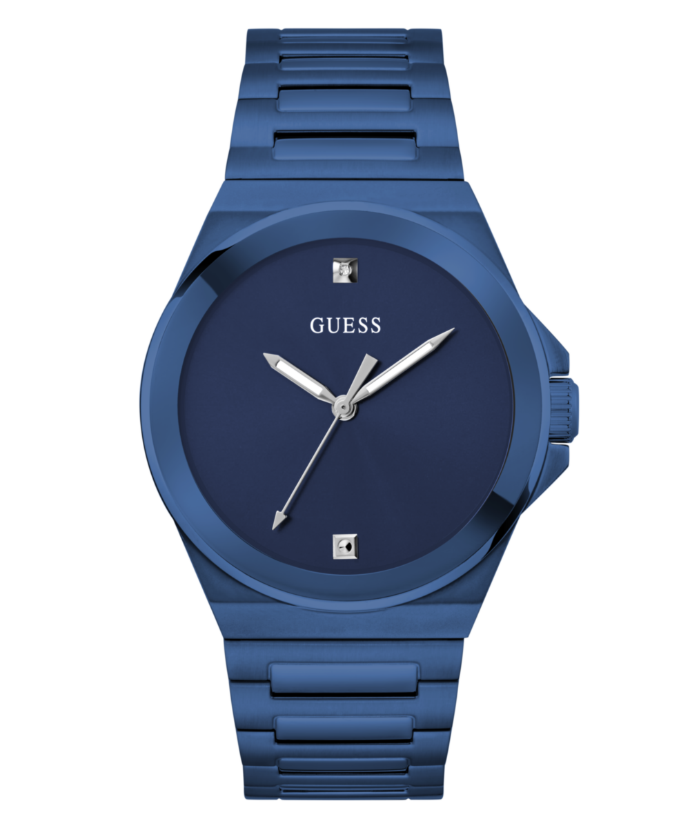 Guess Vinyl Blue Round Dial Quartz Analog Men Watch