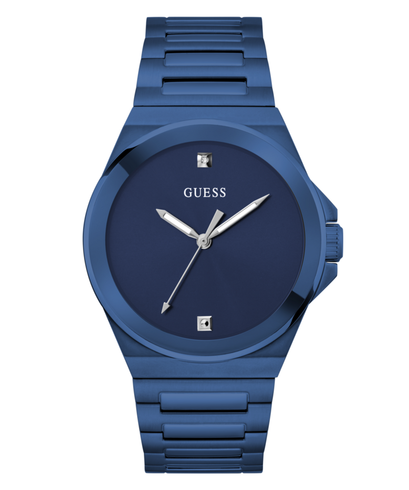 Guess Vinyl Blue Round Dial Quartz Analog Men Watch Watch Guess