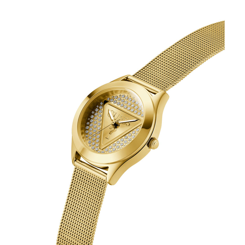 Guess Glitz Plaque Champagne Round Dial Quartz Analog Women Watch Watch Guess