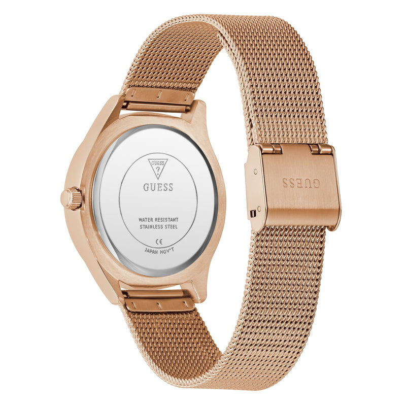 Guess Glitz Plaque Rose Gold Round Dial Quartz Analog Women Watch Watch Guess