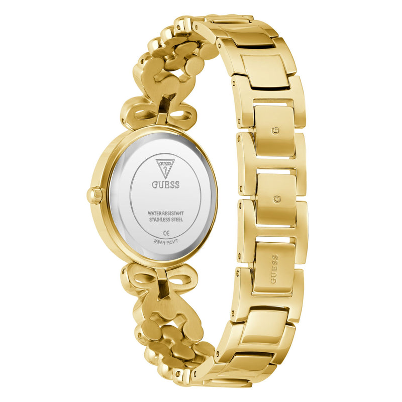 Guess Ribbon Champagne Round Dial Quartz Analog Women Watch Watch Guess