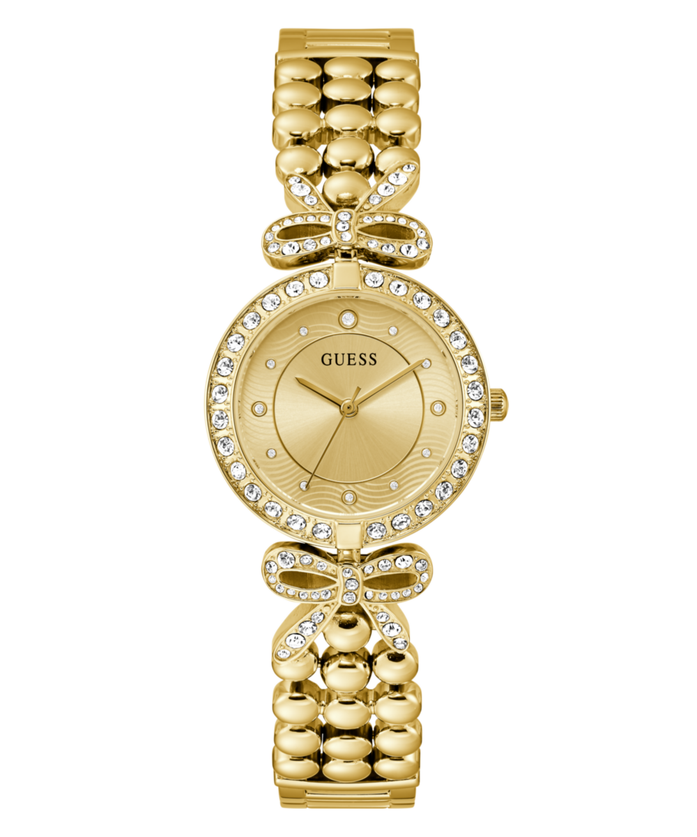 Guess Ribbon Champagne Round Dial Quartz Analog Women Watch