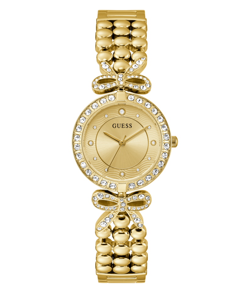 Guess Ribbon Champagne Round Dial Quartz Analog Women Watch Watch Guess
