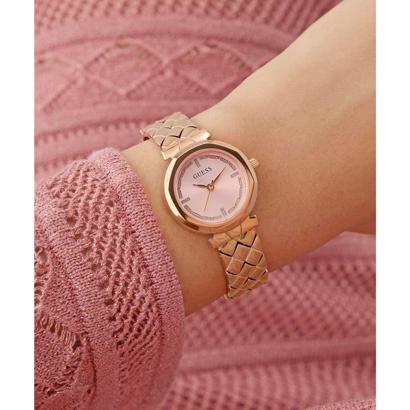Guess Mini Rumour Pink Round Dial Quartz Analog Women Watch Watch Guess