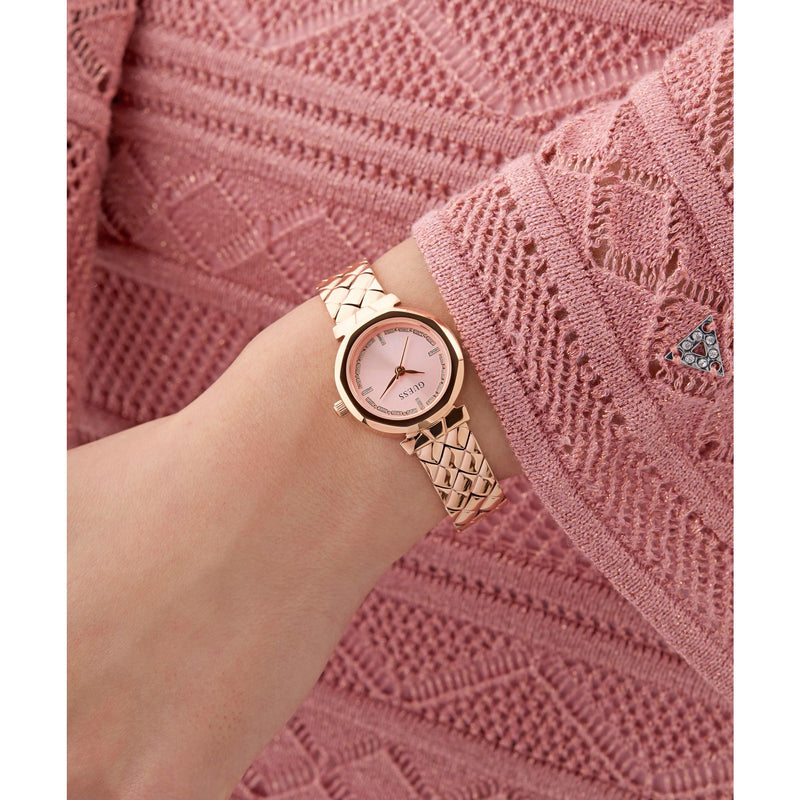 Guess Mini Rumour Pink Round Dial Quartz Analog Women Watch Watch Guess