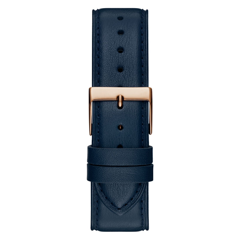 Guess Dex Leather Blue Round Dial Quartz Analog Men Watch Watch Guess