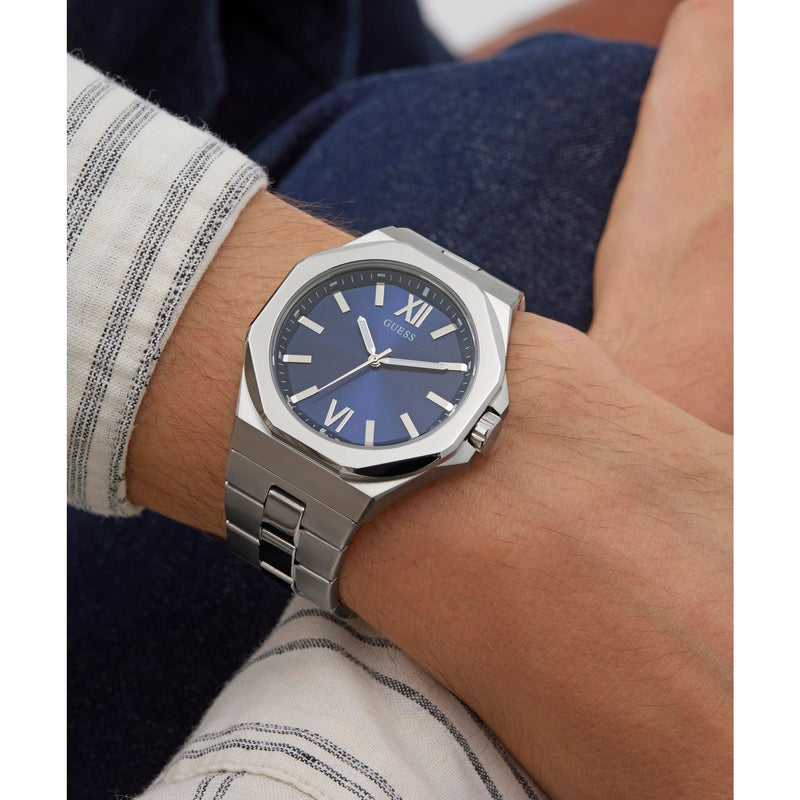Guess Emperor Grey Round Dial Quartz Analog Men Watch Watch Guess