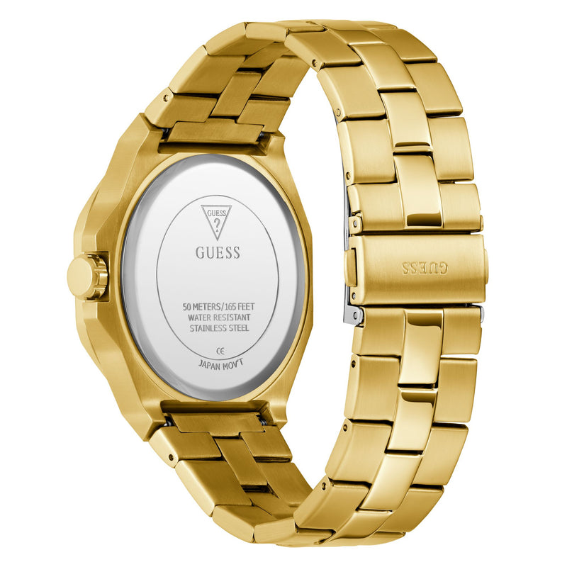 Guess Emperor Champagne Round Dial Quartz Analog Men Watch Watch Guess