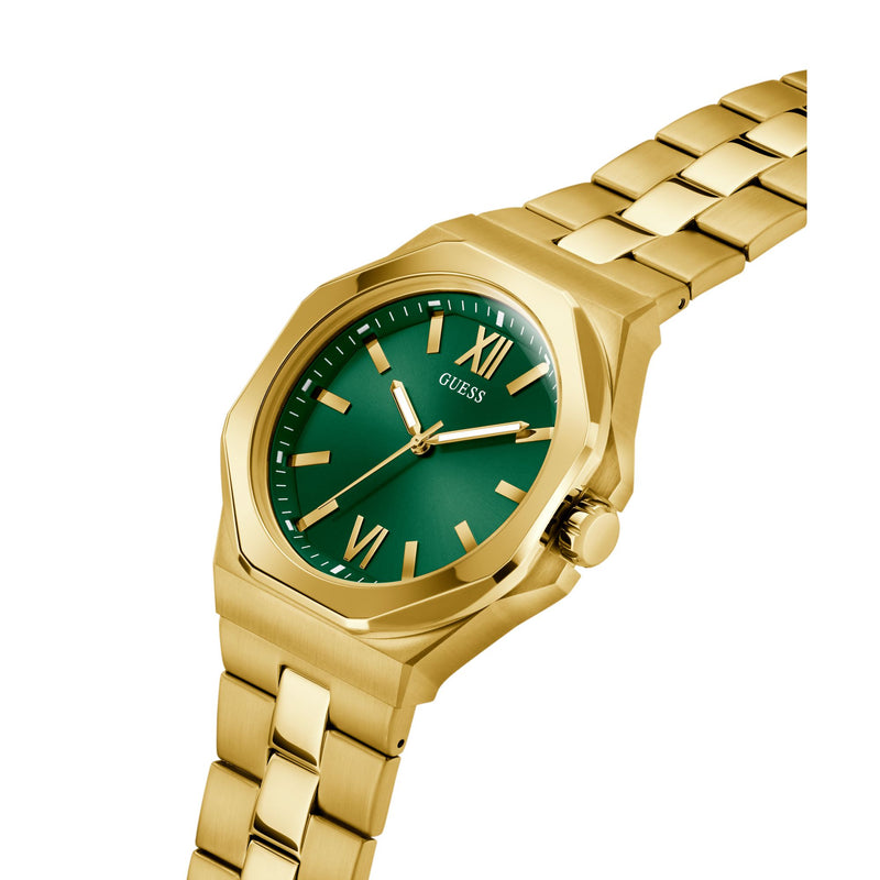 Guess Emperor Champagne Round Dial Quartz Analog Men Watch Watch Guess