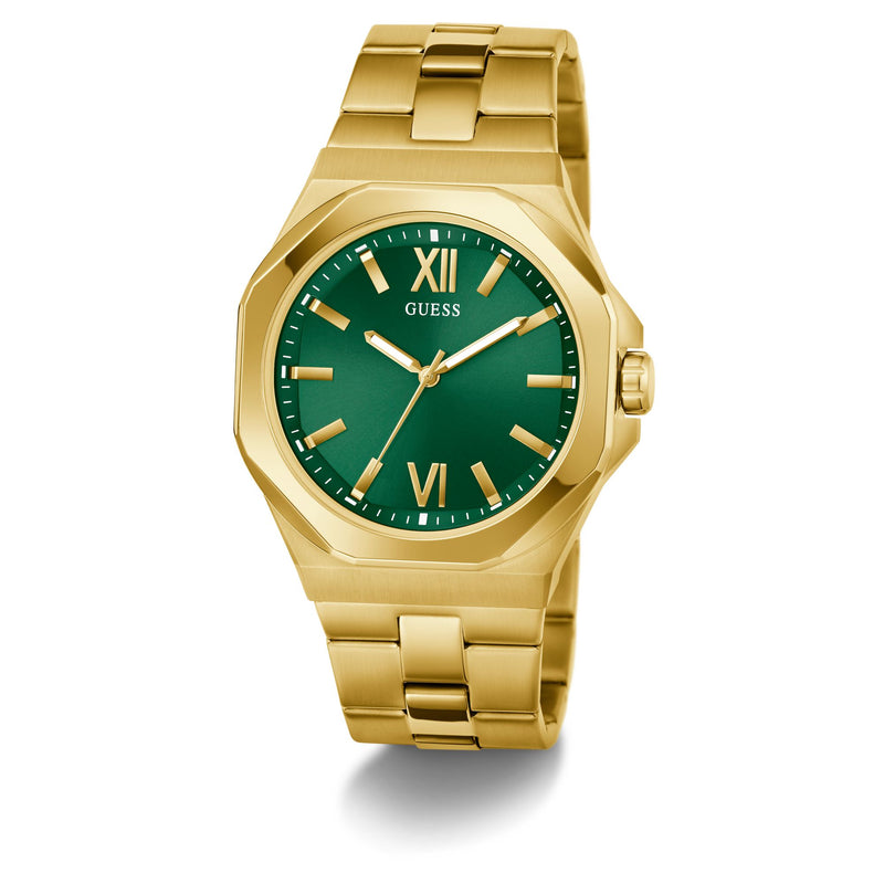 Guess Emperor Champagne Round Dial Quartz Analog Men Watch Watch Guess