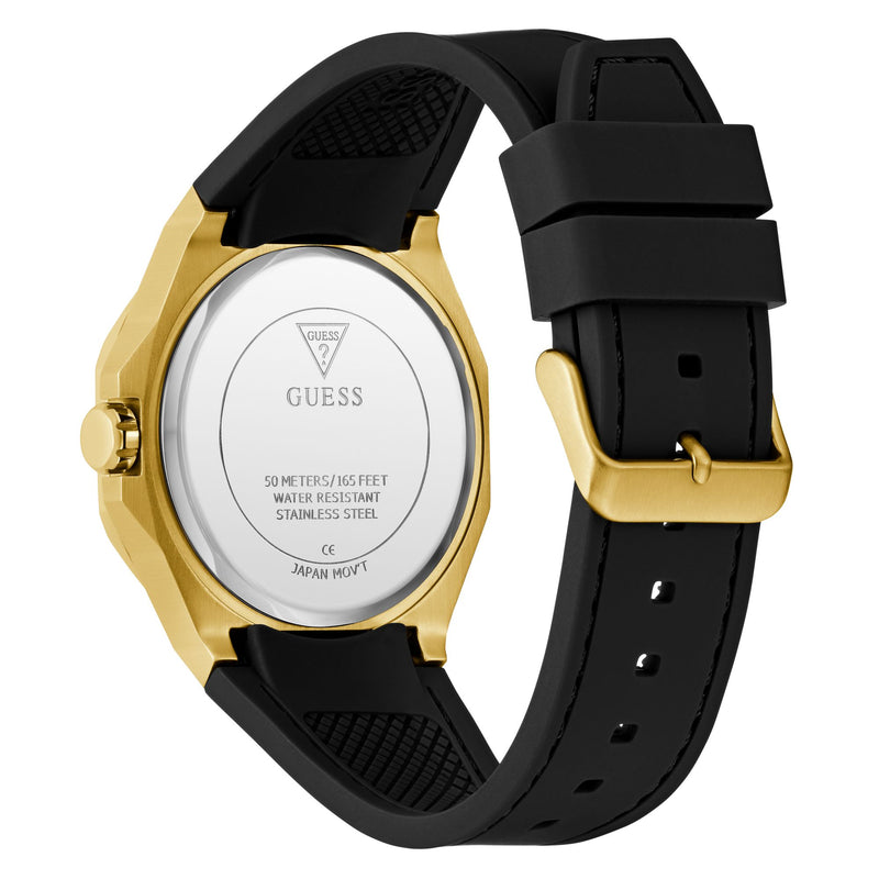Guess Emperor Black Round Dial Quartz Analog Men Watch Watch Guess