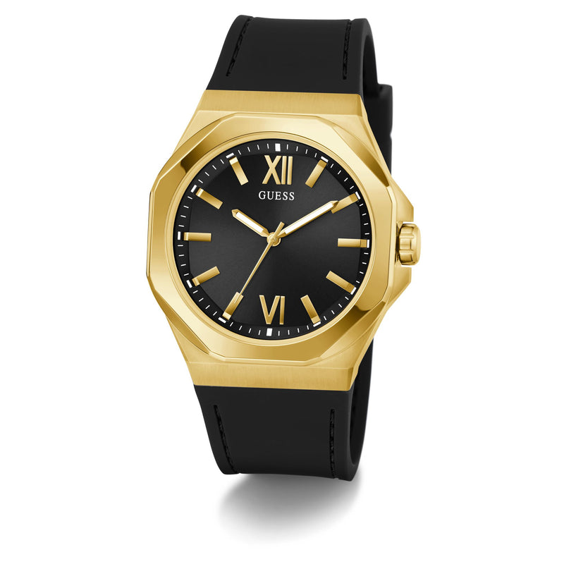 Guess Emperor Black Round Dial Quartz Analog Men Watch Watch Guess