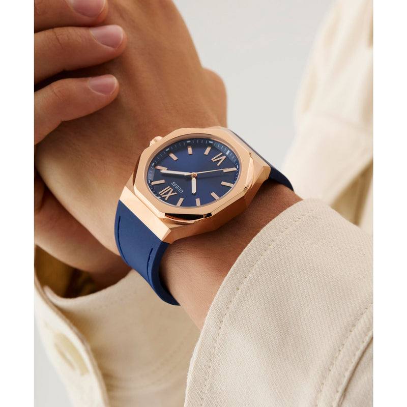 Guess Emperor Blue Round Dial Quartz Analog Men Watch Watch Guess