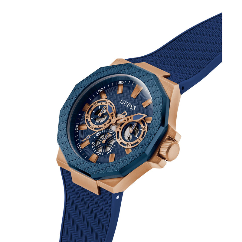 Guess Indy Blue Round Dial Quartz Analog Men Watch Watch Guess
