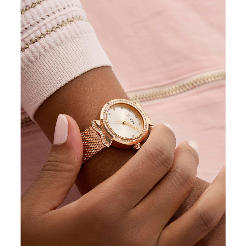 Guess Mermaid White Round Dial Quartz Analog Women Watch Watch Guess
