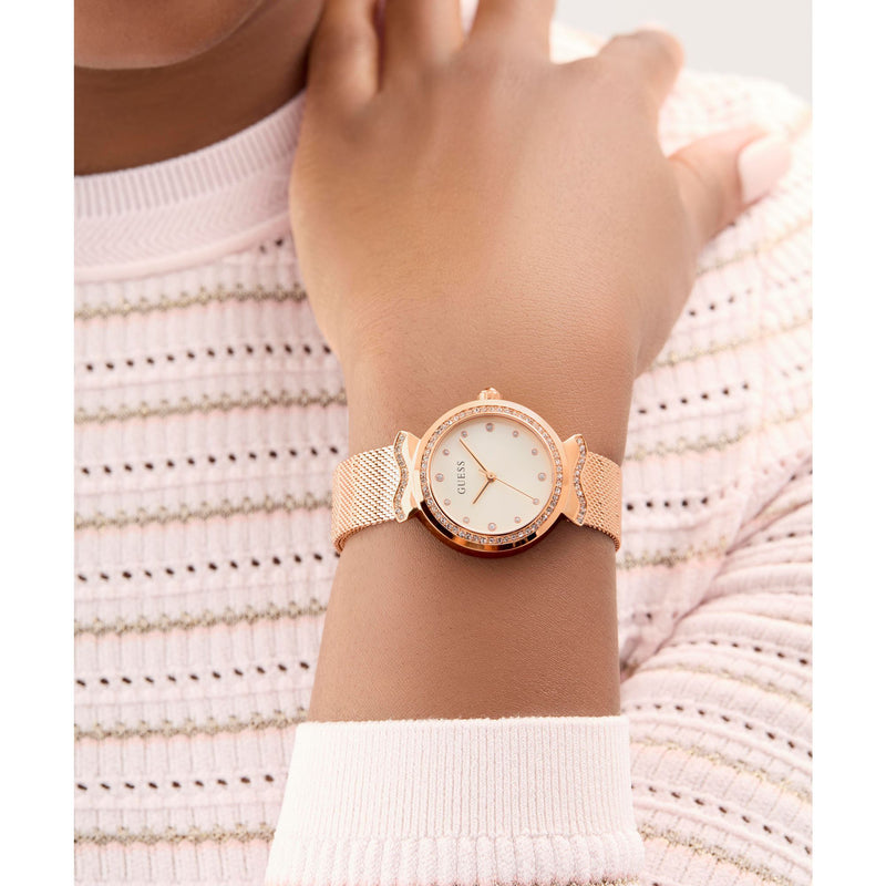 Guess Mermaid White Round Dial Quartz Analog Women Watch Watch Guess