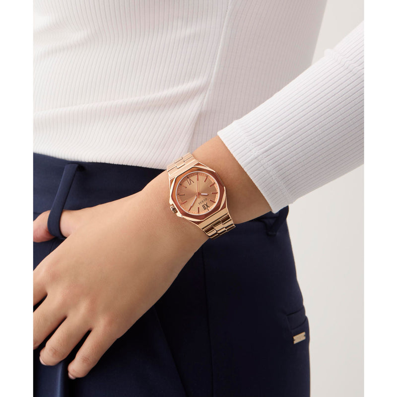 Guess Empress Rose Gold Round Dial Quartz Analog Women Watch Watch Guess