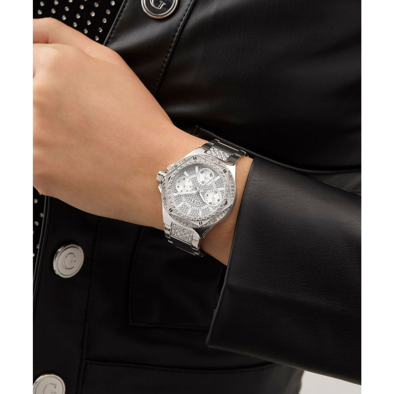 Guess Envy Silver Round Dial Quartz Analog Women Watch Watch Guess