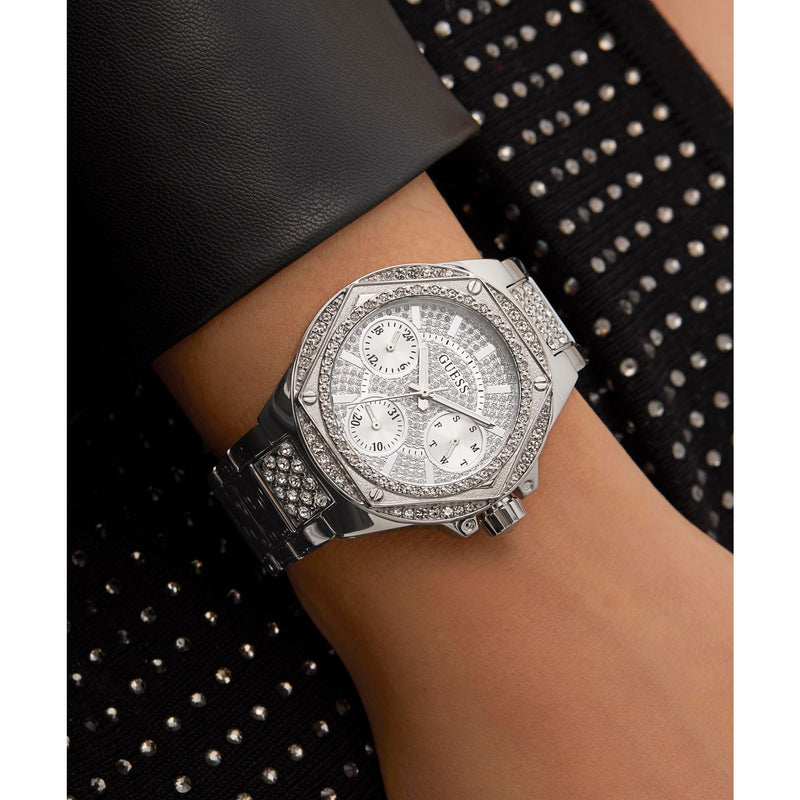 Guess Envy Silver Round Dial Quartz Analog Women Watch Watch Guess