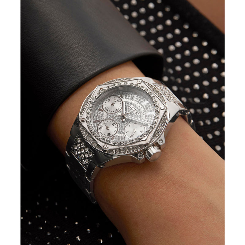 Guess Envy Silver Round Dial Quartz Analog Women Watch Watch Guess