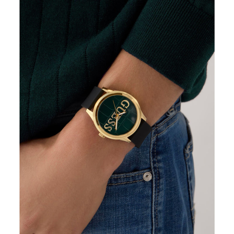 Guess Reputation Green Round Dial Quartz Analog Men Watch Watch Guess