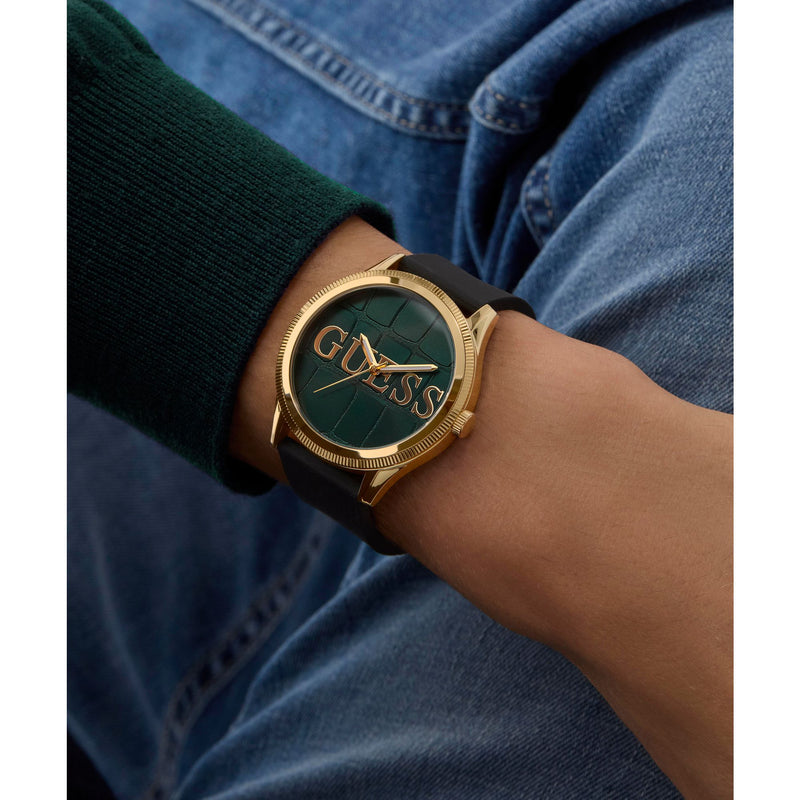 Guess Reputation Green Round Dial Quartz Analog Men Watch Watch Guess