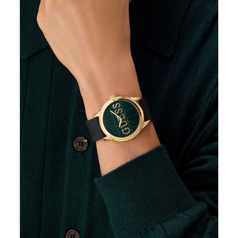 Guess Reputation Green Round Dial Quartz Analog Men Watch Watch Guess