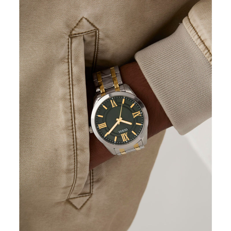 Guess Elliot Green Round Dial Quartz Analog Men Watch Watch Guess