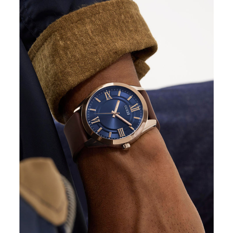 Guess Elliot Blue Round Dial Quartz Analog Men Watch Watch Guess