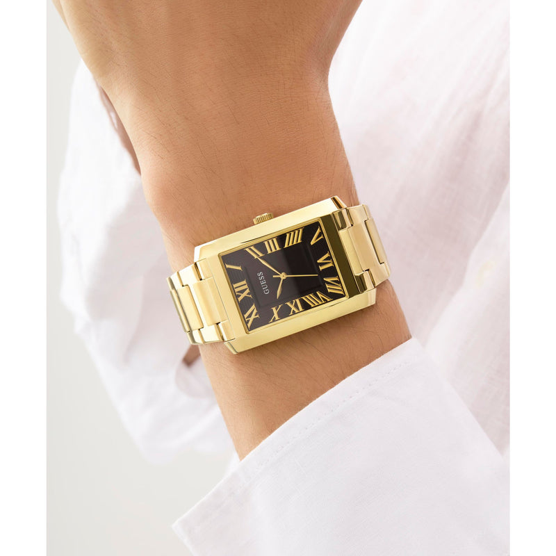 Guess Gd Clyde Black Rectangle Dial Analog Men's Quartz Watch Watch Guess