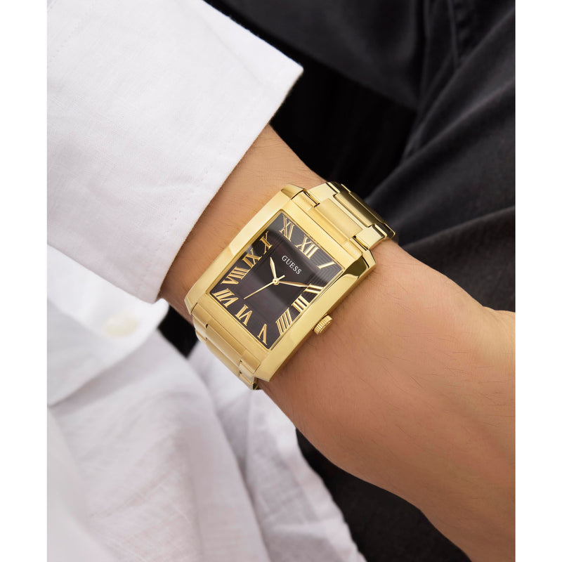 Guess Gd Clyde Black Rectangle Dial Analog Men's Quartz Watch Watch Guess