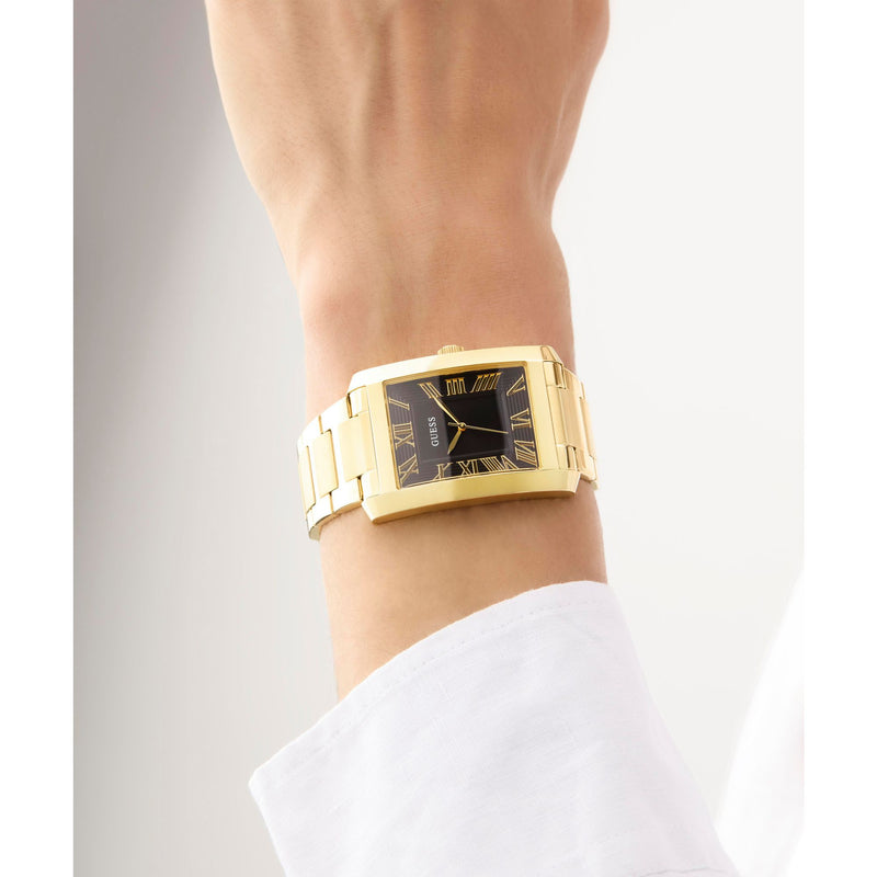 Guess Gd Clyde Black Rectangle Dial Analog Men's Quartz Watch Watch Guess