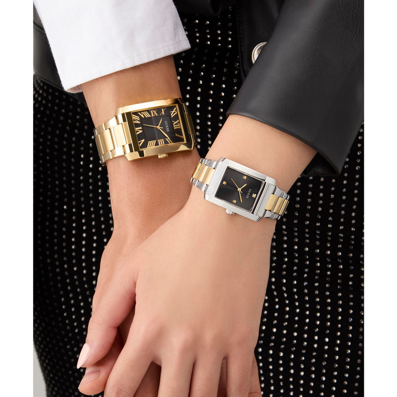 Guess Gd Clyde Black Rectangle Dial Analog Men's Quartz Watch Watch Guess