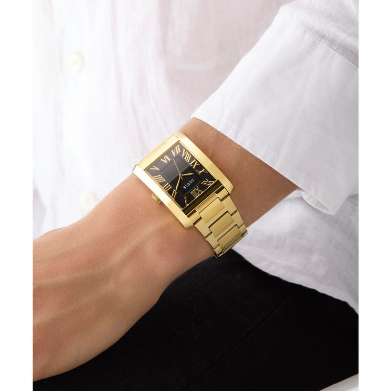 Guess Gd Clyde Black Rectangle Dial Analog Men's Quartz Watch Watch Guess