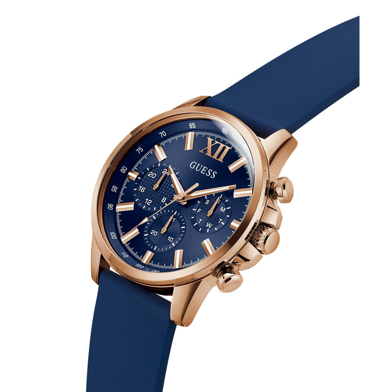 Guess Walker Blue Round Dial Quartz Analog Men Watch Watch Guess