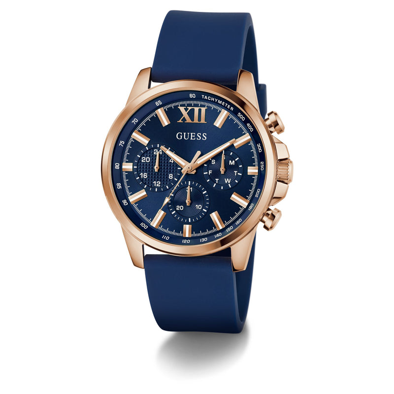 Guess Walker Blue Round Dial Quartz Analog Men Watch Watch Guess