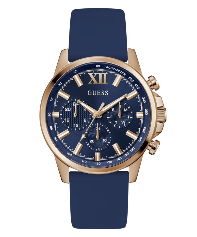 Guess Walker Blue Round Dial Quartz Analog Men Watch Watch Guess