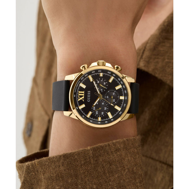 Guess Walker Black Round Dial Quartz Analog Men Watch Watch Guess