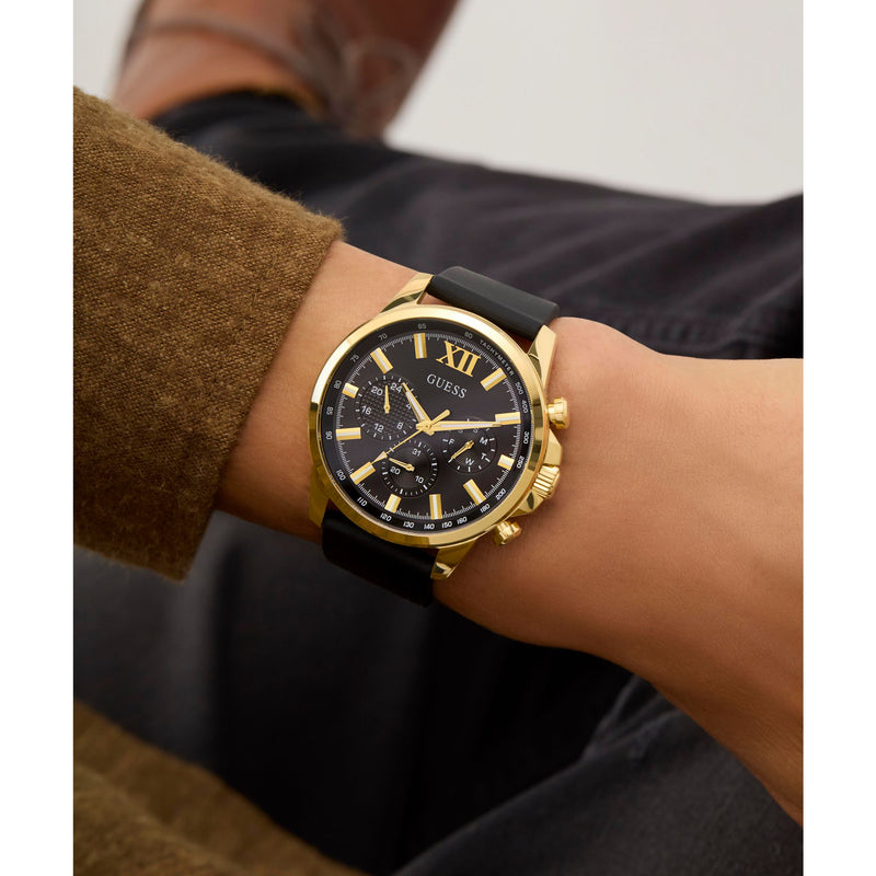 Guess Walker Black Round Dial Quartz Analog Men Watch Watch Guess