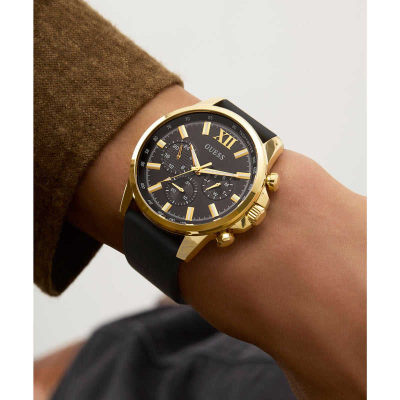 Guess Walker Black Round Dial Quartz Analog Men Watch Watch Guess