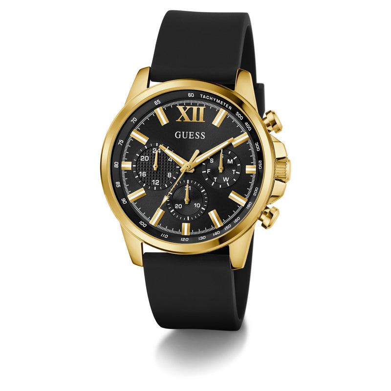 Guess Walker Black Round Dial Quartz Analog Men Watch Watch Guess