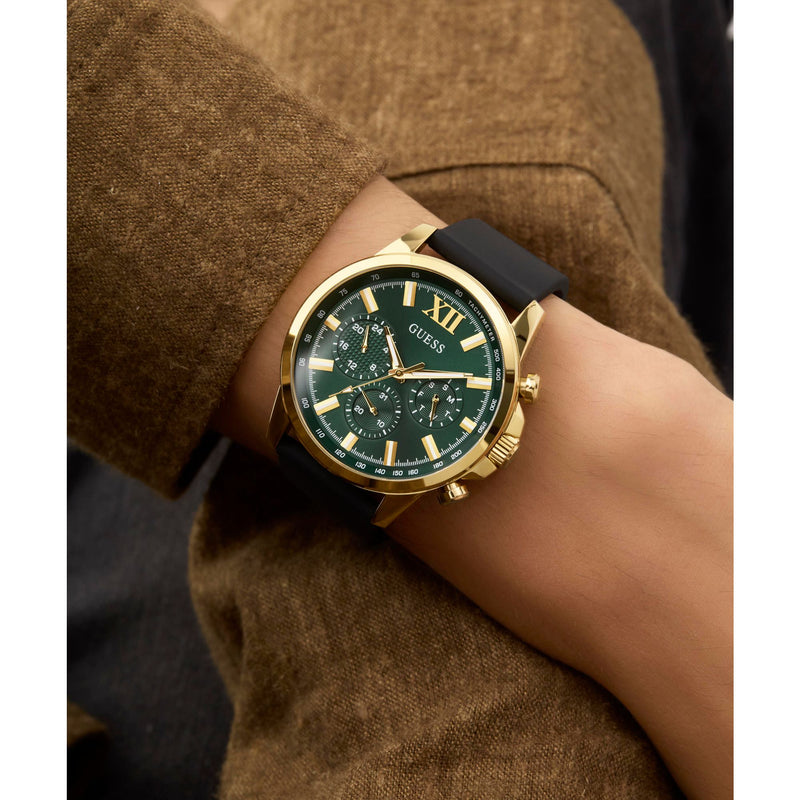 Guess Walker Green Round Dial Quartz Analog Men Watch Watch Guess